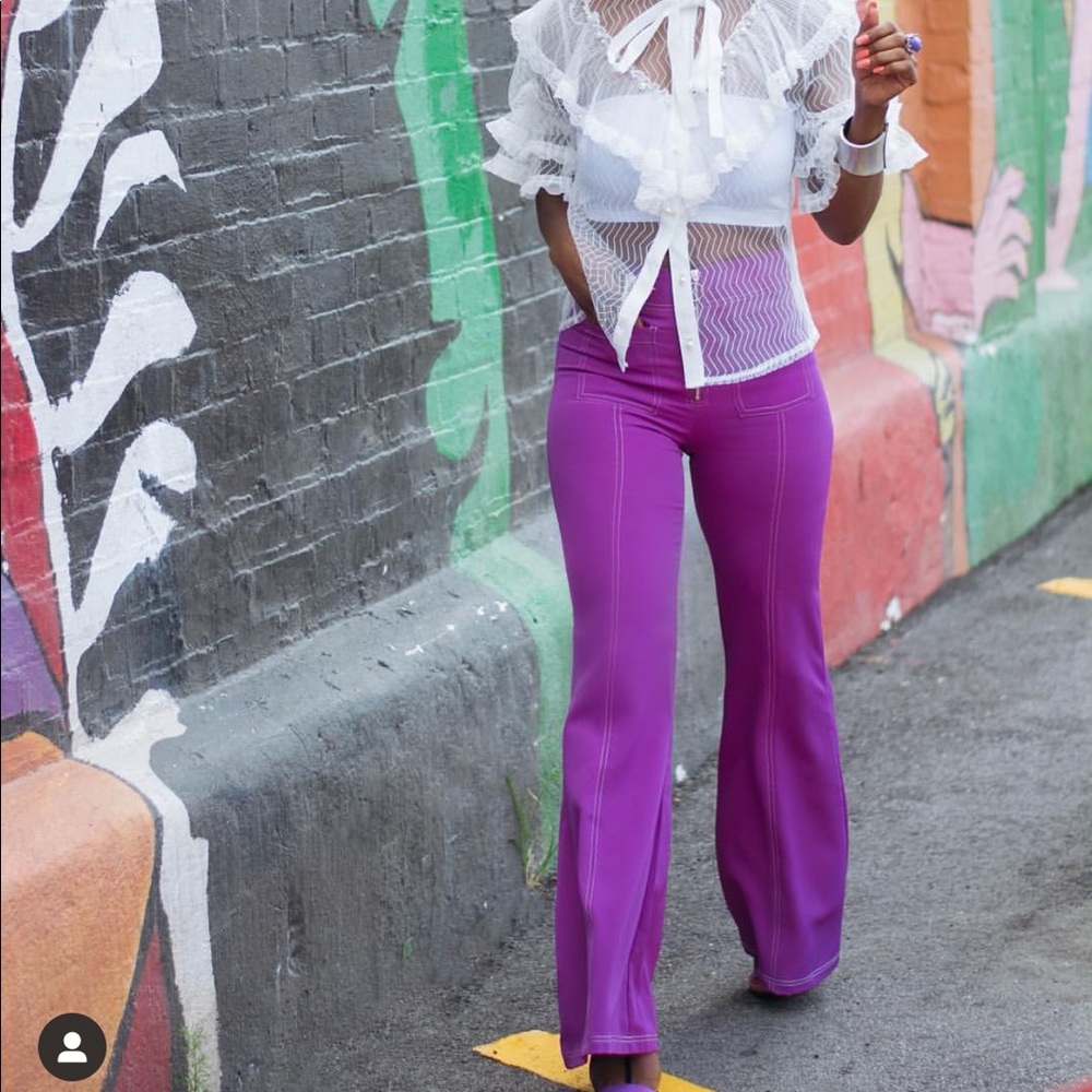 Women's Purple Wide legs Pants Size Small